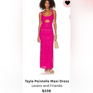 Revolve Lovers and Friends Tayla Pointelle Maxi Dress Hot Pink